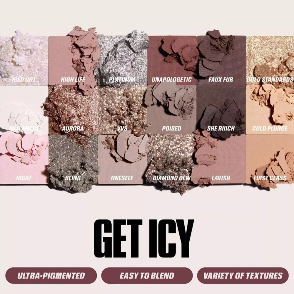 HUDA BEAUTY Icy Nude Palette with Silver and Gold Hues